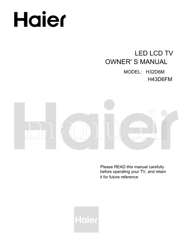 Haier H32D6M H43D6FM (24 pages) TV Operating Manual