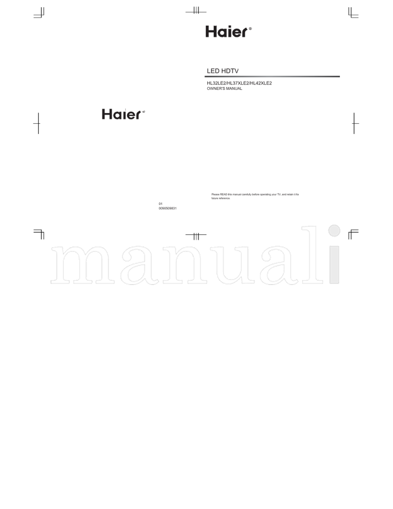 Haier HL32LE2 HL37XLE2 HL42XLE2 0090509831 (27 pages) TV Operating Manual
