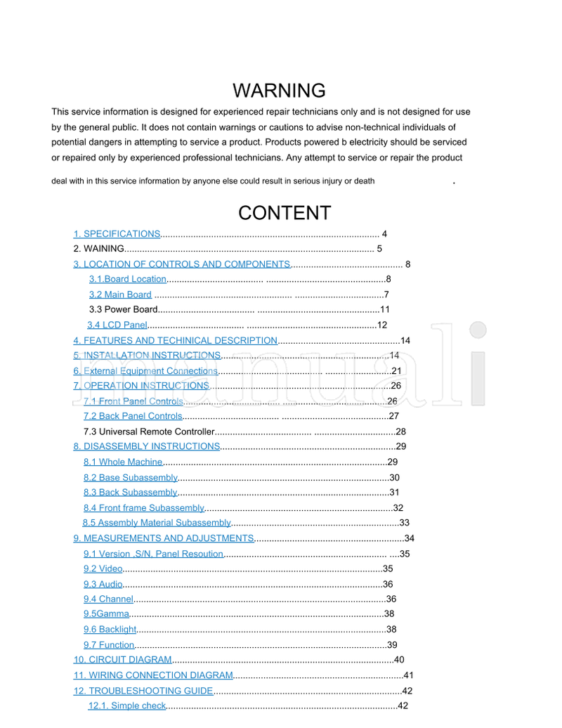 Haier HL15R (61 pages) TV Service Manual