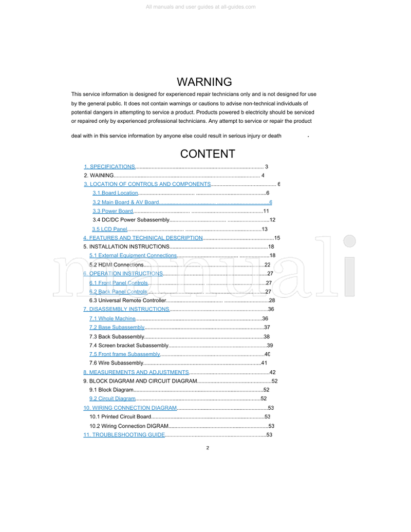 Haier HL15T (54 pages) TV Service Manual