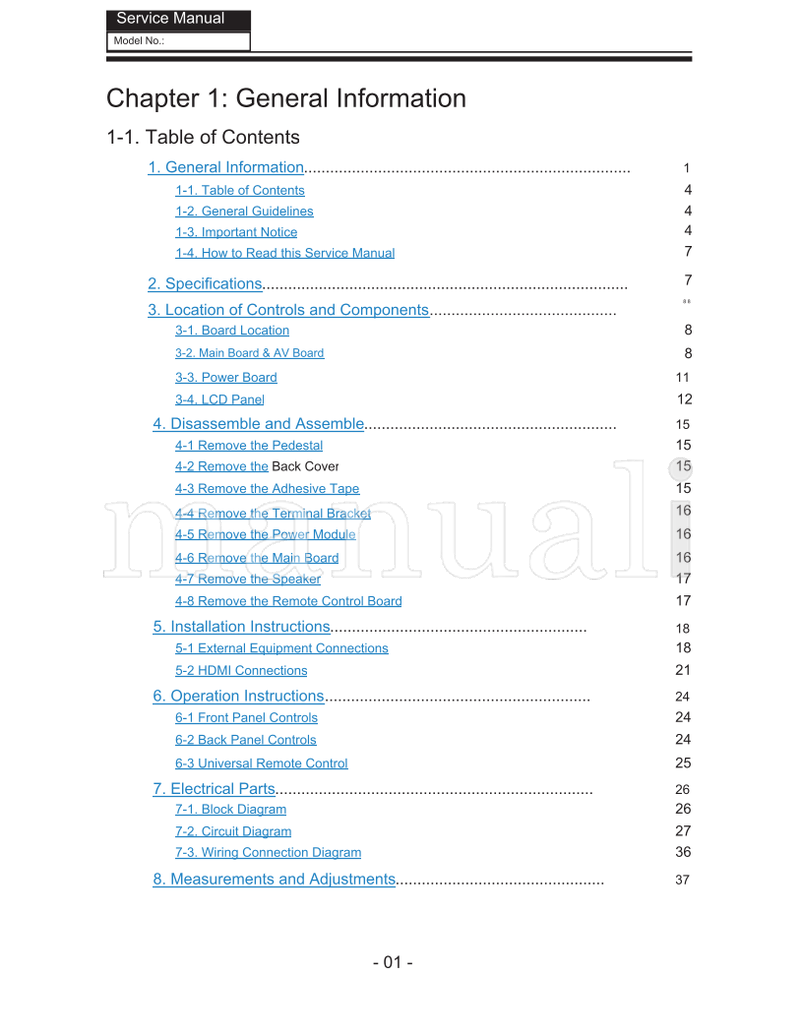 Haier TSUMV26KU HL19KN2 (47 pages) TV Service Manual