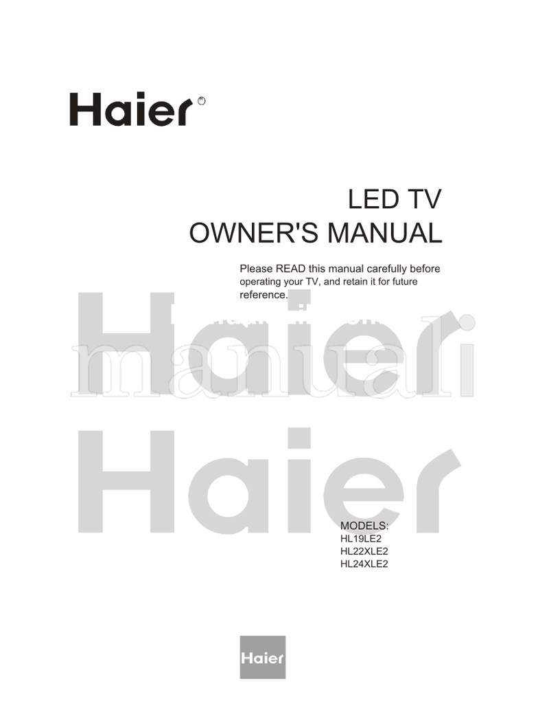 Haier HL19LE2 HL22XLE2 HL24XLE2 (34 pages) TV Operating Manual