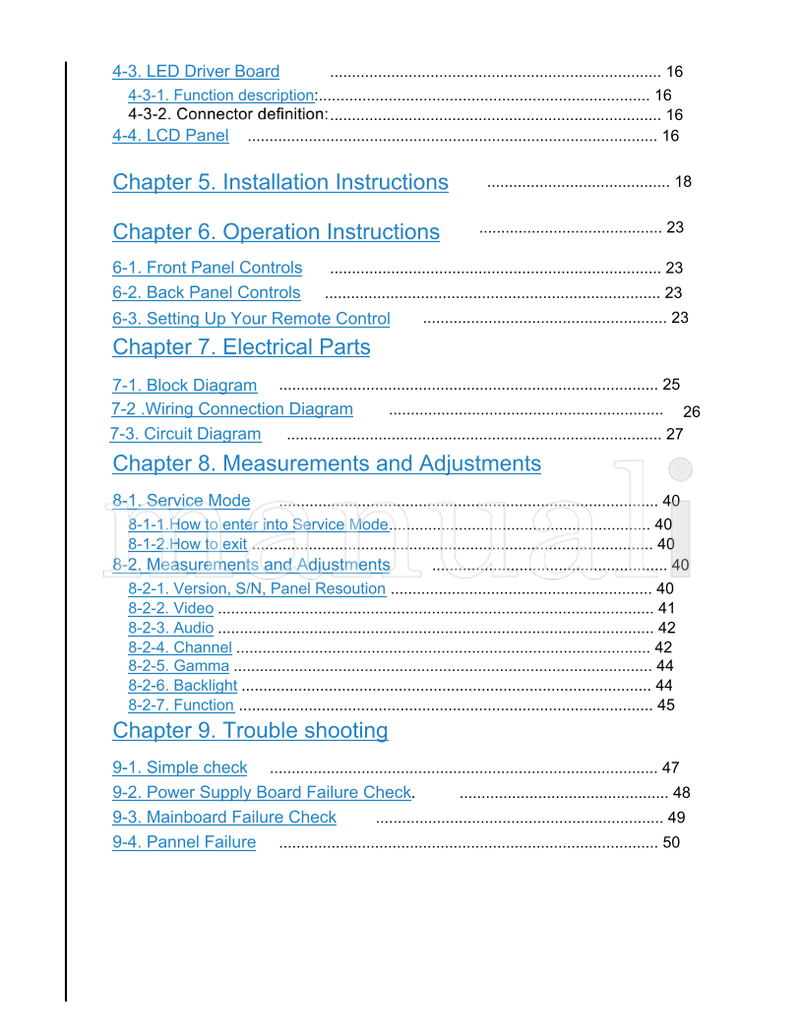 Haier TV0912S002V0 HL22XSLW2 HL22XSL2 HL22XSL2a MTK5305 (56 pages) TV Service Manual