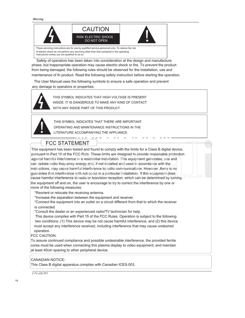 Haier HL26ATB HL32ATB (41 pages) TV Operating Manual