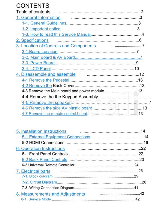 Haier HL26R1 MTK5380L (55 pages) TV Service Manual