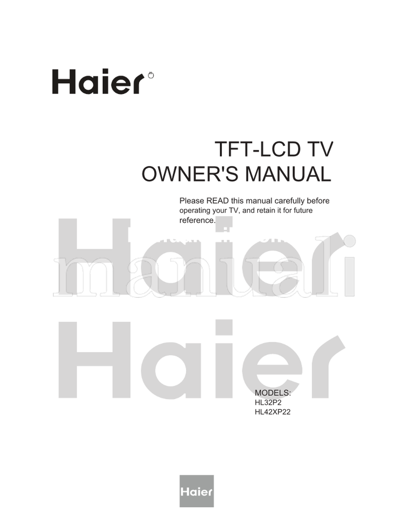 Haier HL32P2 HL42XP22 (34 pages) TV Operating Manual