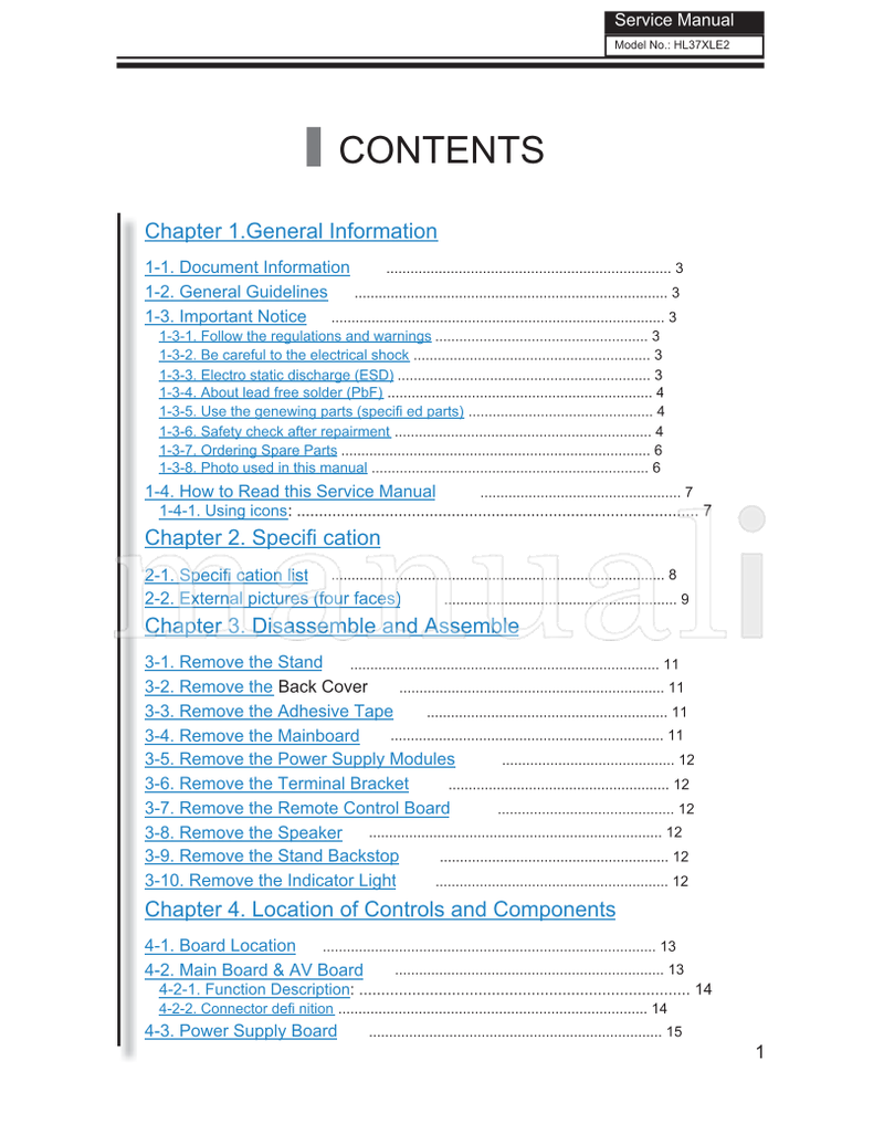 Haier HL37XLE2 HL37XLE2a ZORAN745 TV1007S003V0 (62 pages) TV Service Manual