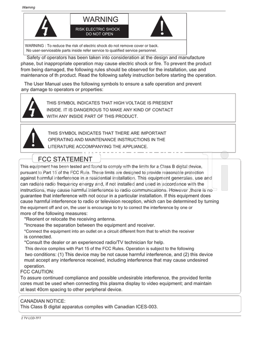 Haier HL26B HL32B HL37B HL40B HL42B HL26S HL32S HL37S HL42S (46 pages) TV Operating Manual