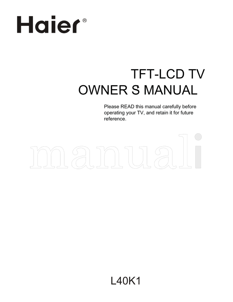 Haier L40K1 (27 pages) TV Operating Manual
