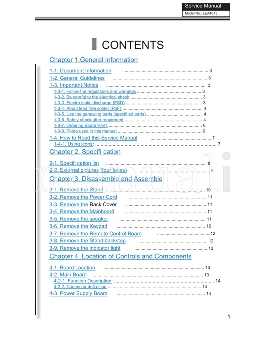 Haier HL40XSL2 MTK5305 (56 pages) TV Service Manual