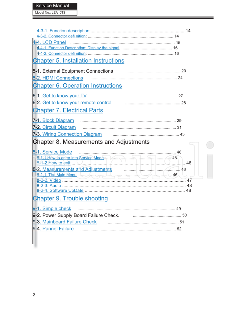 Haier HL40XSL2 MTK5305 (56 pages) TV Service Manual