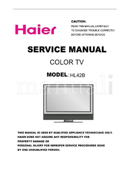 Haier HL42B (49 pages) TV Service Manual