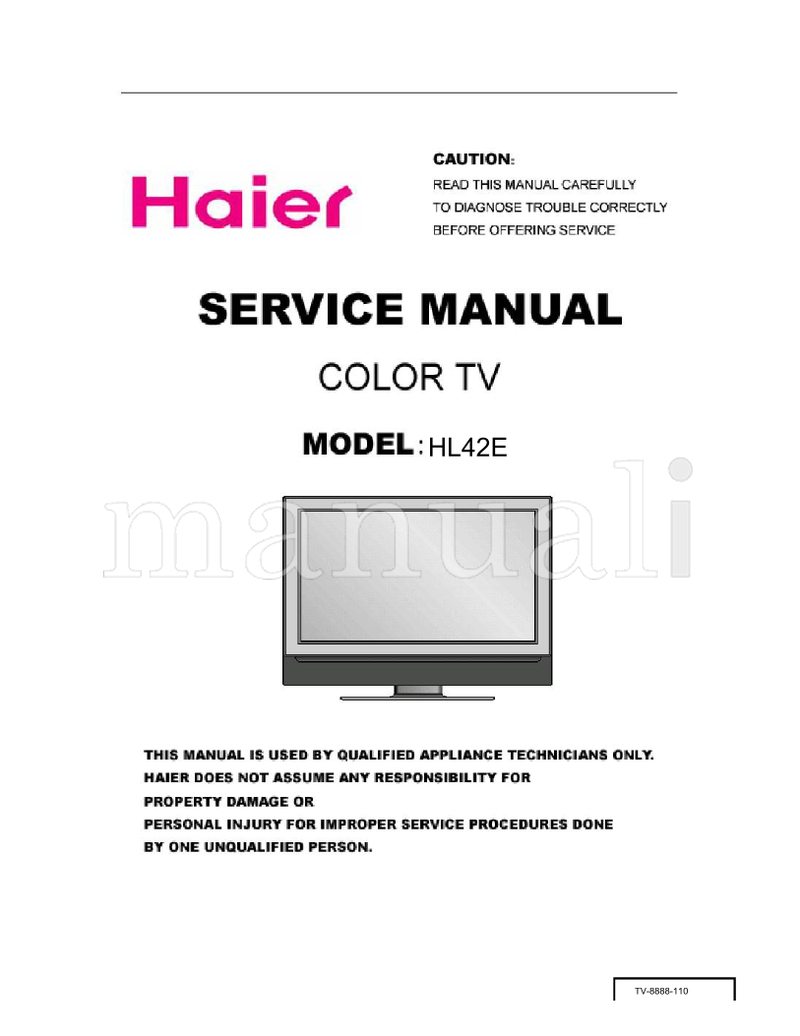 Haier HL42E TV-8888-110 (50 pages) TV Service Manual