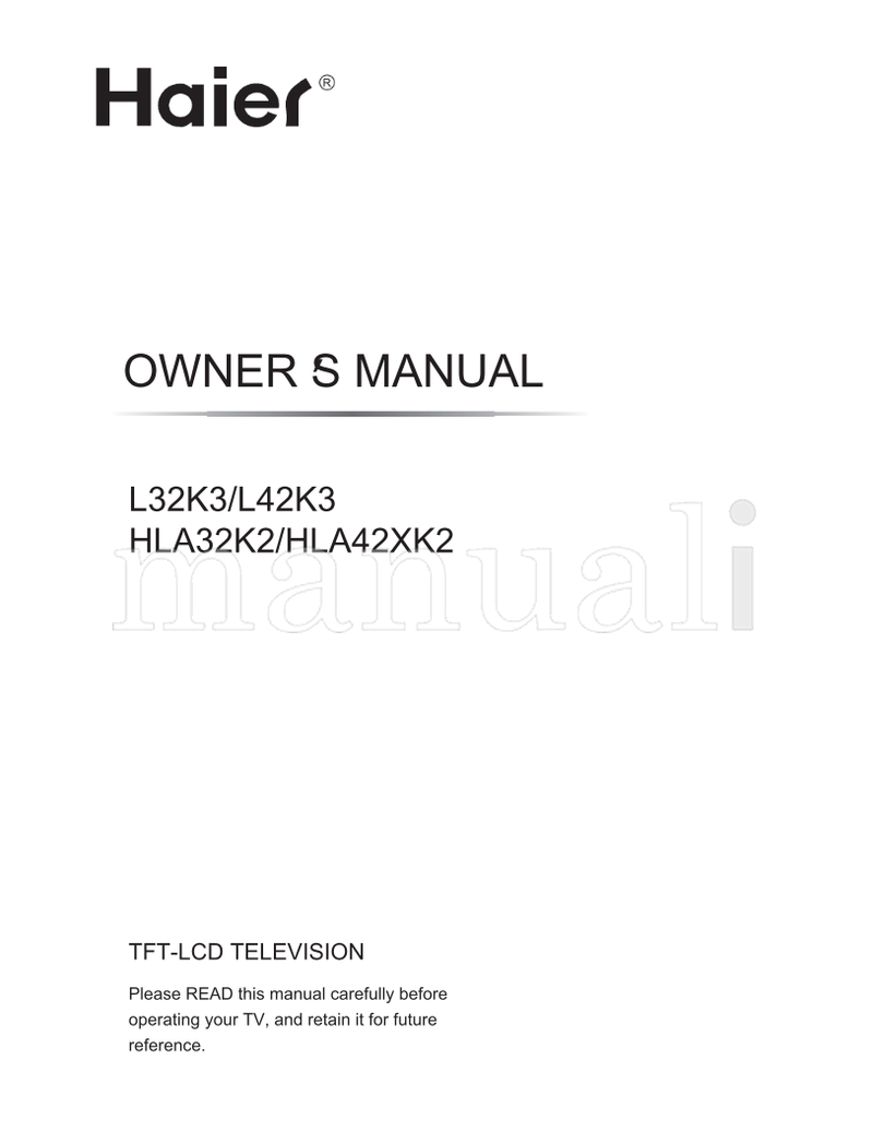 Haier L32K3 L42K3 HLA32K2 HLA42XK2 (48 pages) TV Operating Manual