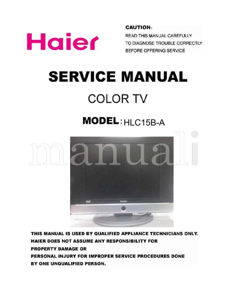 Haier HLC15B-A (33 pages) TV Service Manual