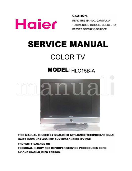 Haier HLC15B-A (33 pages) TV Service Manual