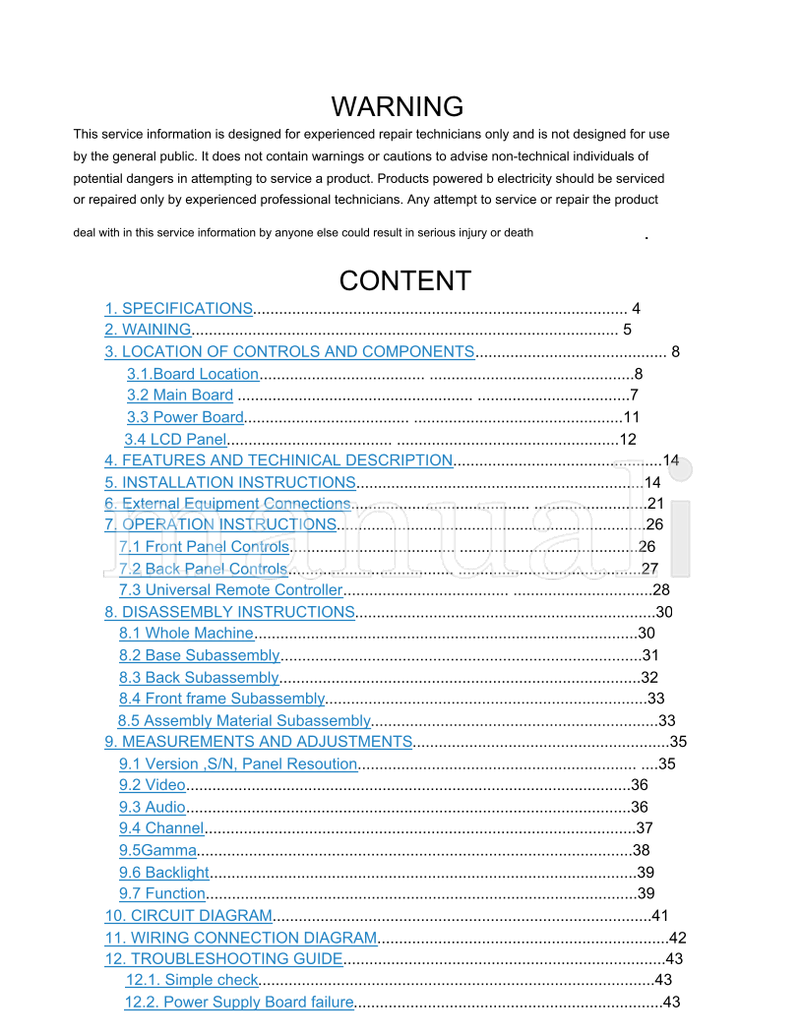 Haier HLC15R (62 pages) TV Service Manual