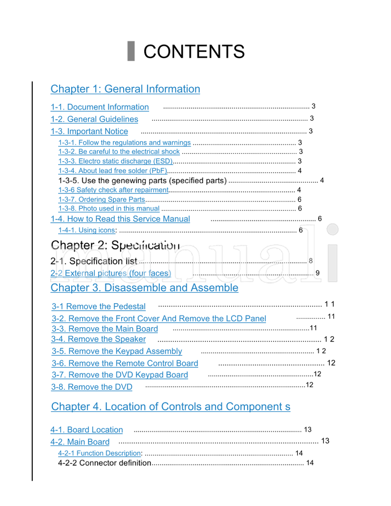 Haier TV1001S015V0 HLC22XSLW2 HLC22XSL2 HLC22XSL2a MTK5305 (26 pages) TV Service Manual