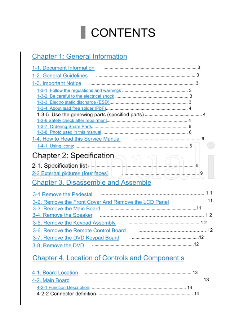 Haier TV1004S015V0 HLC24XSLW2 HLC24XSL2 HLC24XSL2a MTK5305 (35 pages) TV Service Manual