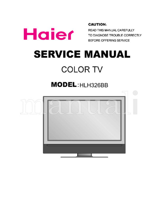 Haier HLH326BB (43 pages) TV Service Manual