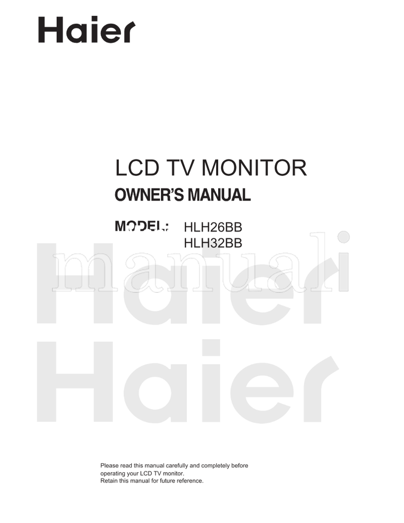 Haier HLH26BB HLH32BB (30 pages) TV Operating Manual