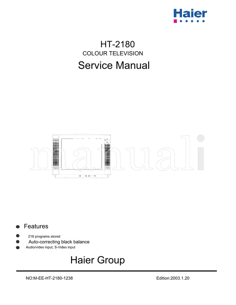 Haier HT-2180 M-EE-HT-2180-1238 (52 pages) TV Service Manual