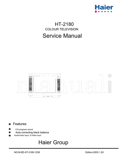 Haier HT-2180 M-EE-HT-2180-1238 (52 pages) TV Service Manual