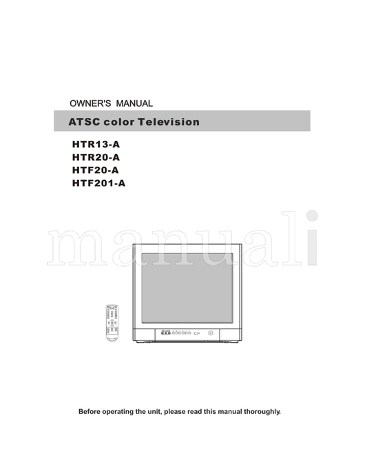 Haier HTR13-A HTR20-A HTF20-A HTF201-A (78 pages) TV Operating Manual