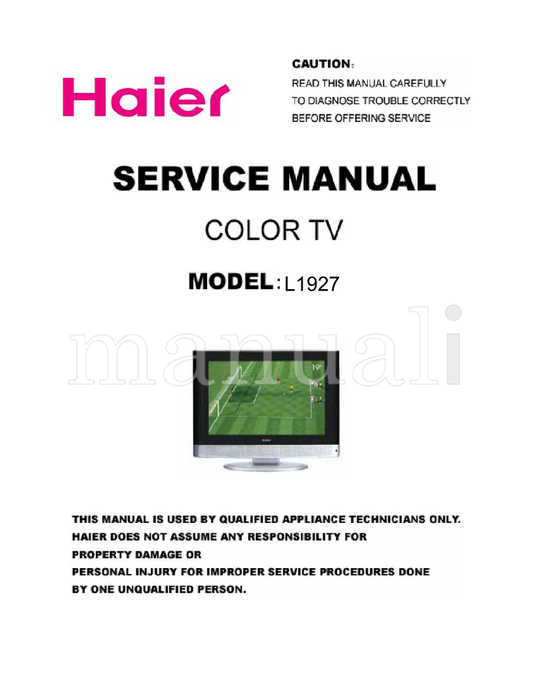 Haier L1927 (34 pages) TV Service Manual