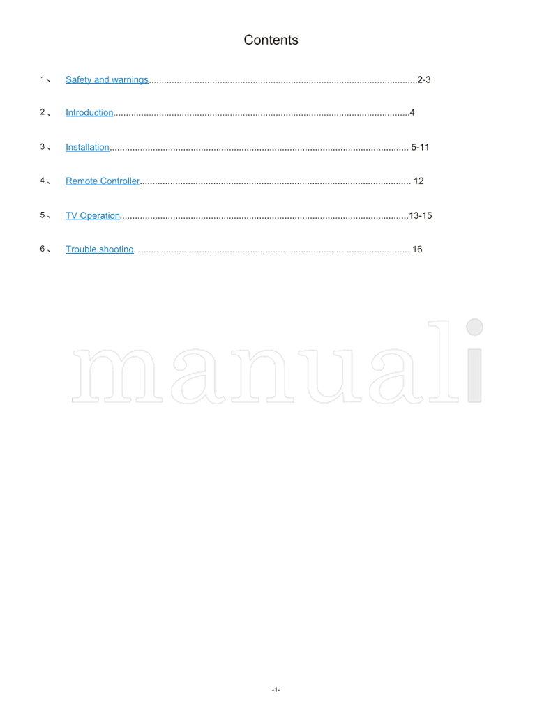 Haier L24M3 (18 pages) TV Operating Manual