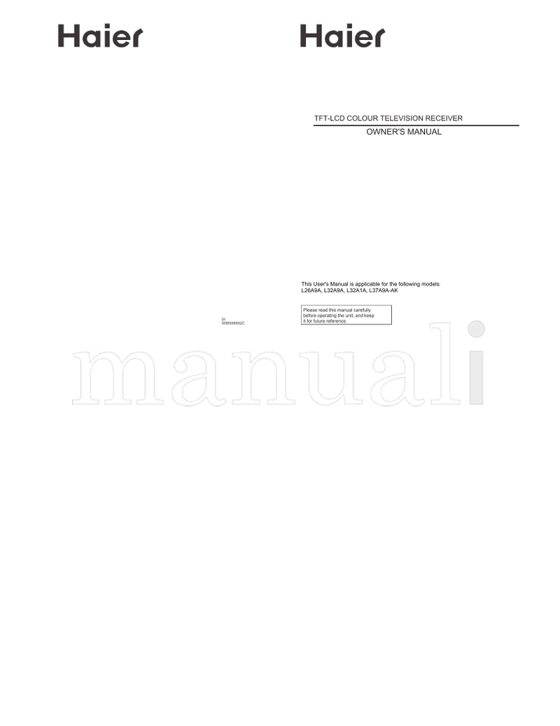 Haier L26A9A L32A9A L32A1A L37A9A-AK 0090506952C (19 pages) TV Operating Manual