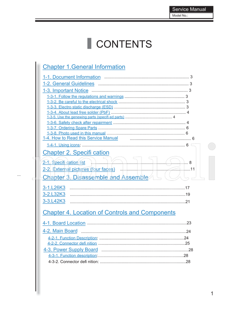 Haier L26K3 L32K3 L42K3 MST6M69FL TV0912S010V0 (67 pages) TV Service Manual