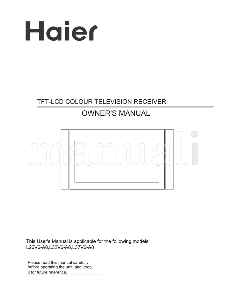 Haier L26V6-A8 L32V6-A8 L37V6-A8 (40 pages) TV Operating Manual