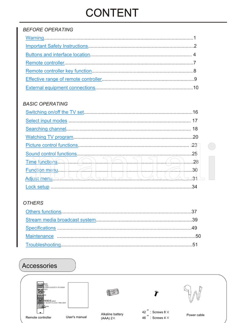 Haier L42A9-AK L46A9-AK L32A9-Ak (55 pages) TV Operating Manual
