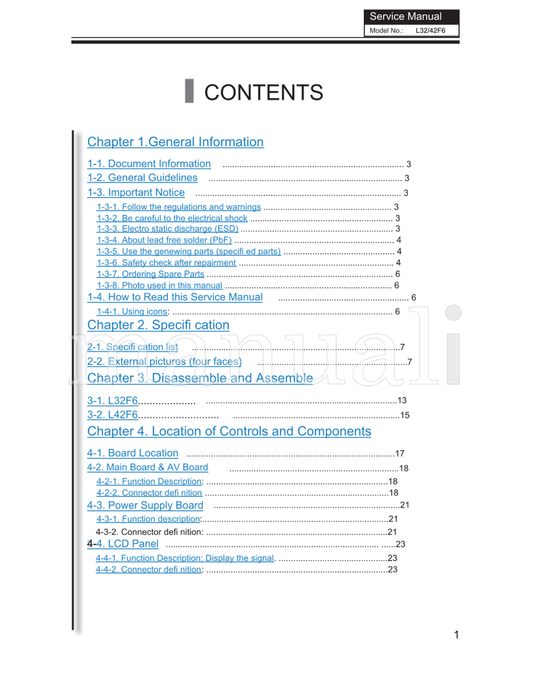 Haier MTK5363 L32F6 L42F6 (65 pages) TV Service Manual