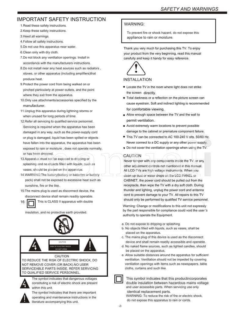 Haier L32M3F (16 pages) TV Operating Manual