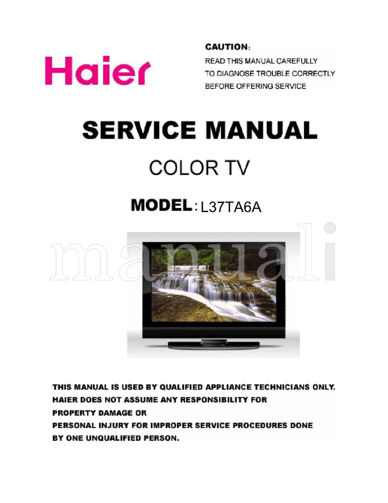 Haier L37TA6A (33 pages) TV Service Manual