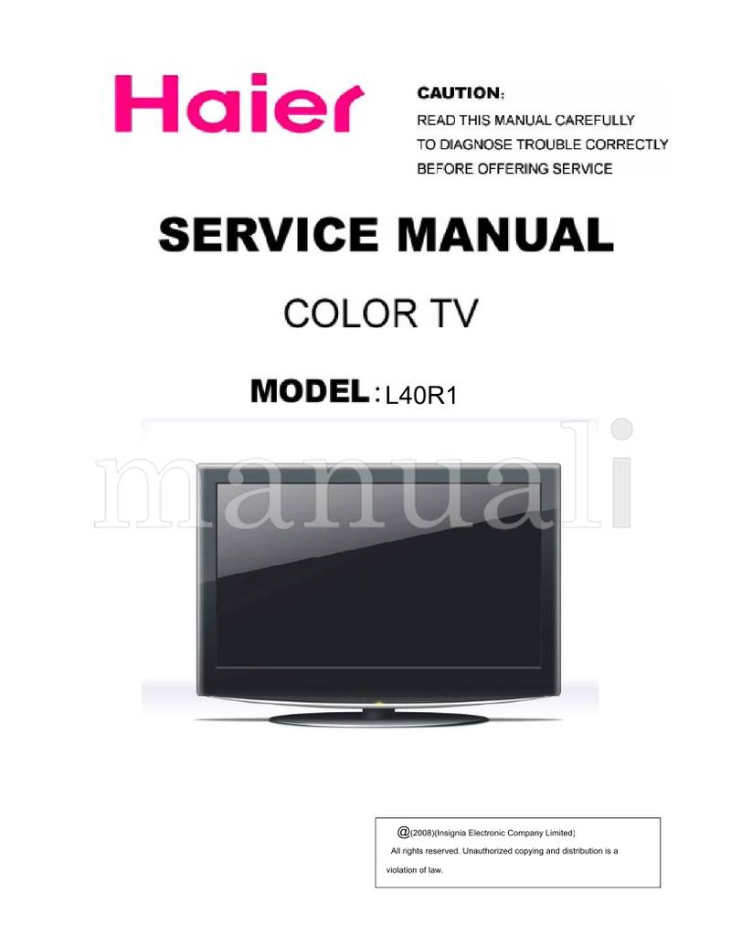 Haier L40R1 (55 pages) TV Service Manual