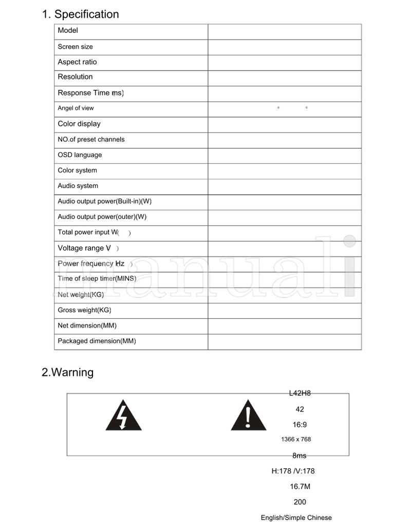 Haier L42H8 (41 pages) TV Service Manual