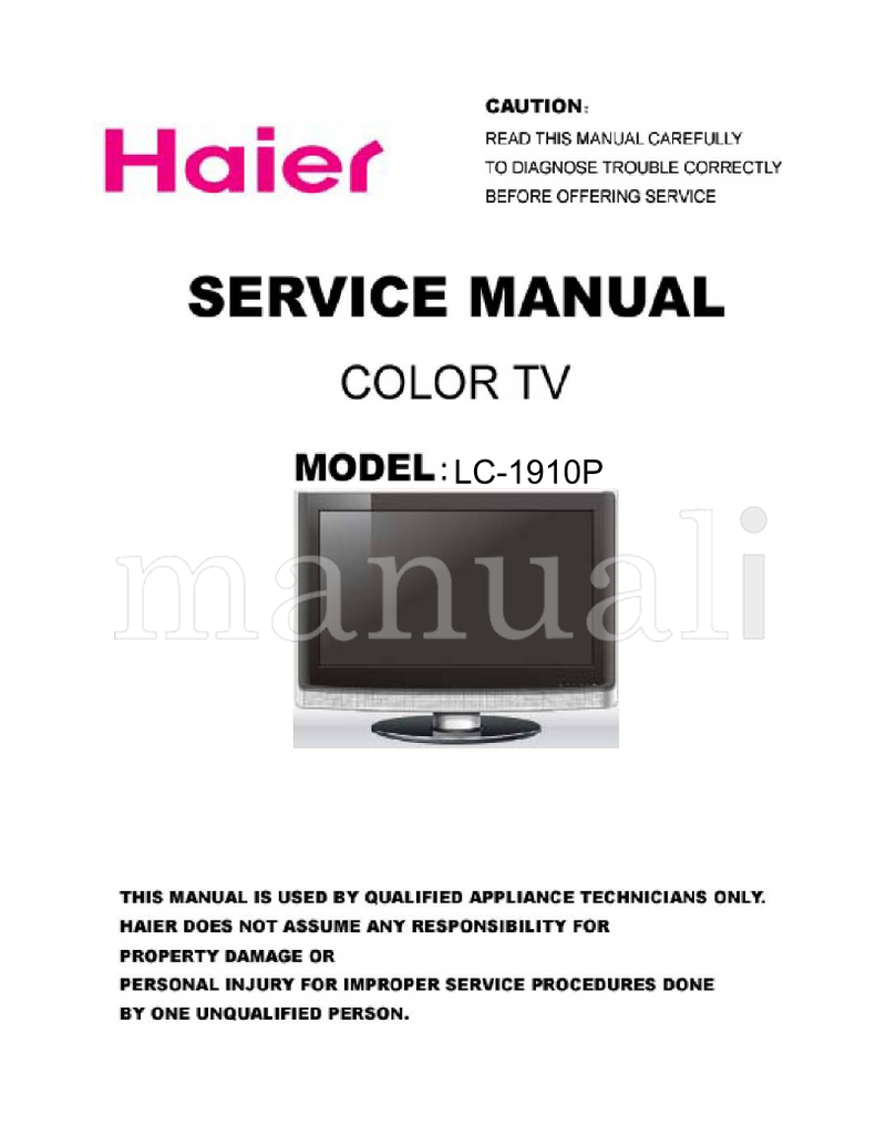 Haier LC-1910P (36 pages) TV Service Manual