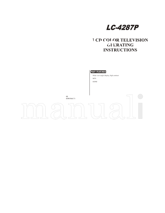 Haier LC-4287P (15 pages) TV Operating Manual