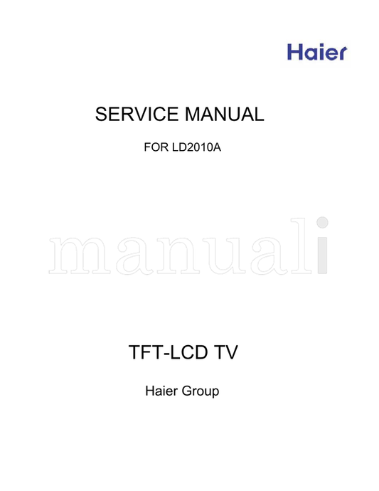 Haier LD2010A (40 pages) TV Service Manual
