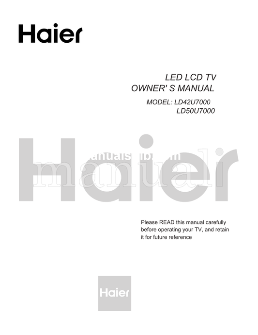 Haier LD42U7000 LD50U7000 (25 pages) TV Operating Manual