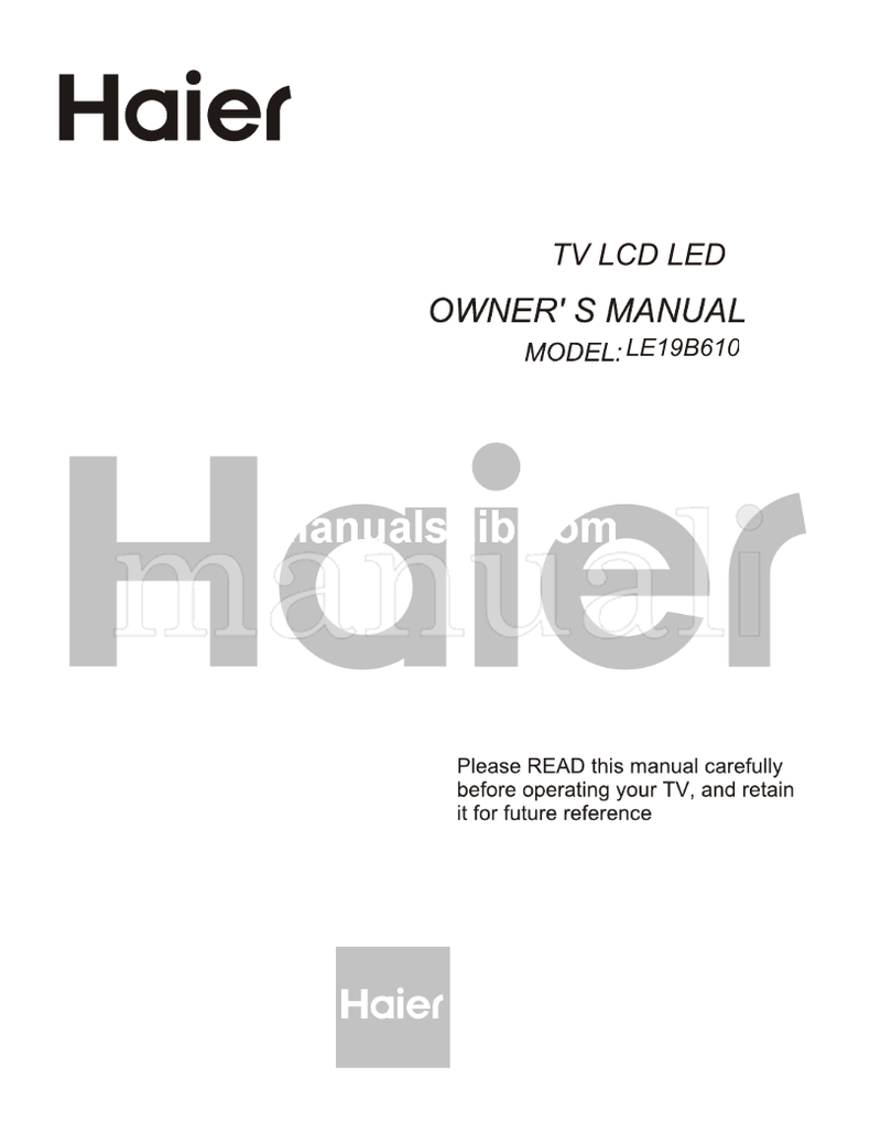 Haier LE19B610 (17 pages) TV Operating Manual