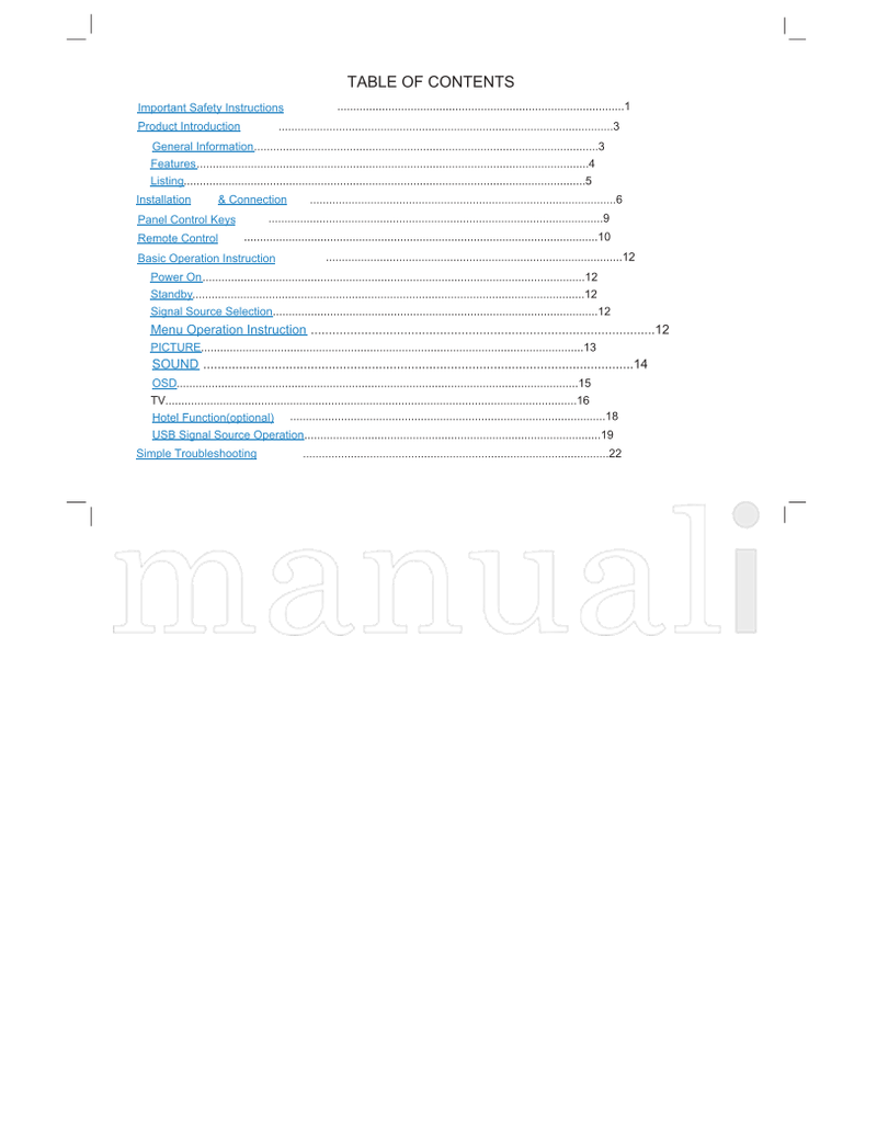 Haier LE19K800 LE22K800 LE24K800 (26 pages) TV Operating Manual