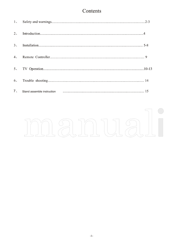 Haier LE24B600 (17 pages) TV Operating Manual