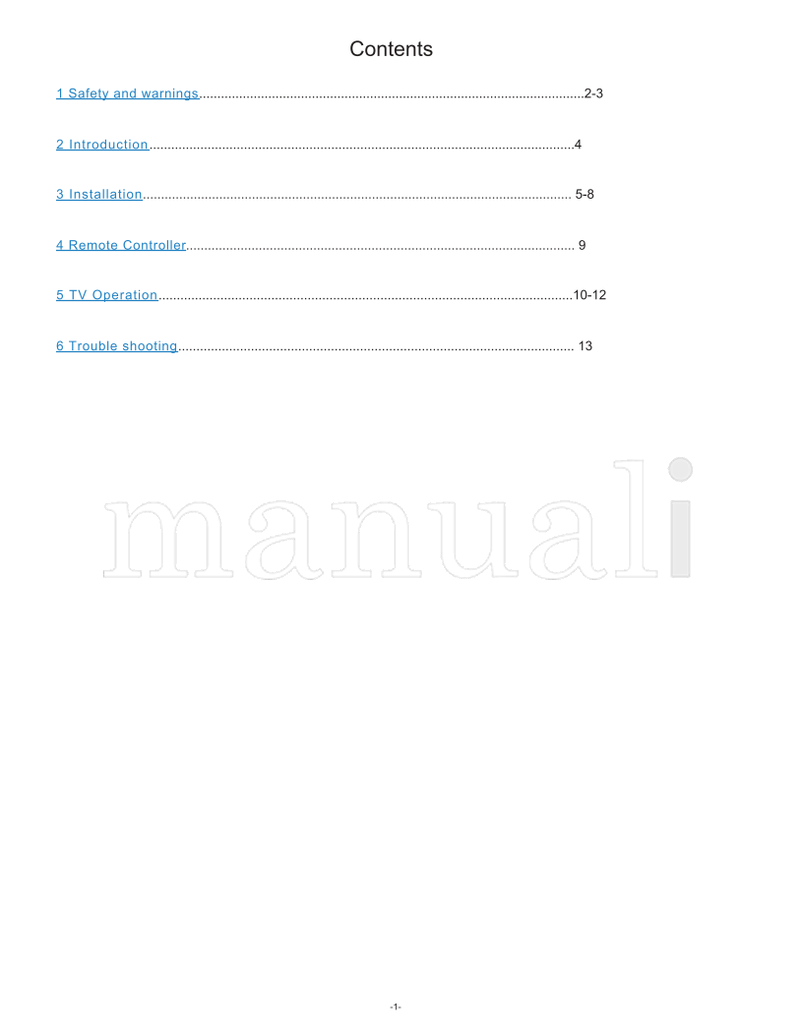 Haier LE24T1000F (15 pages) TV Operating Manual