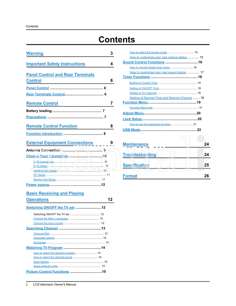 Haier LE24T3 L24K3 (27 pages) TV Operating Manual