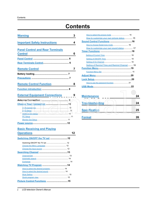 Haier LE24T3 L24K3 (27 pages) TV Operating Manual