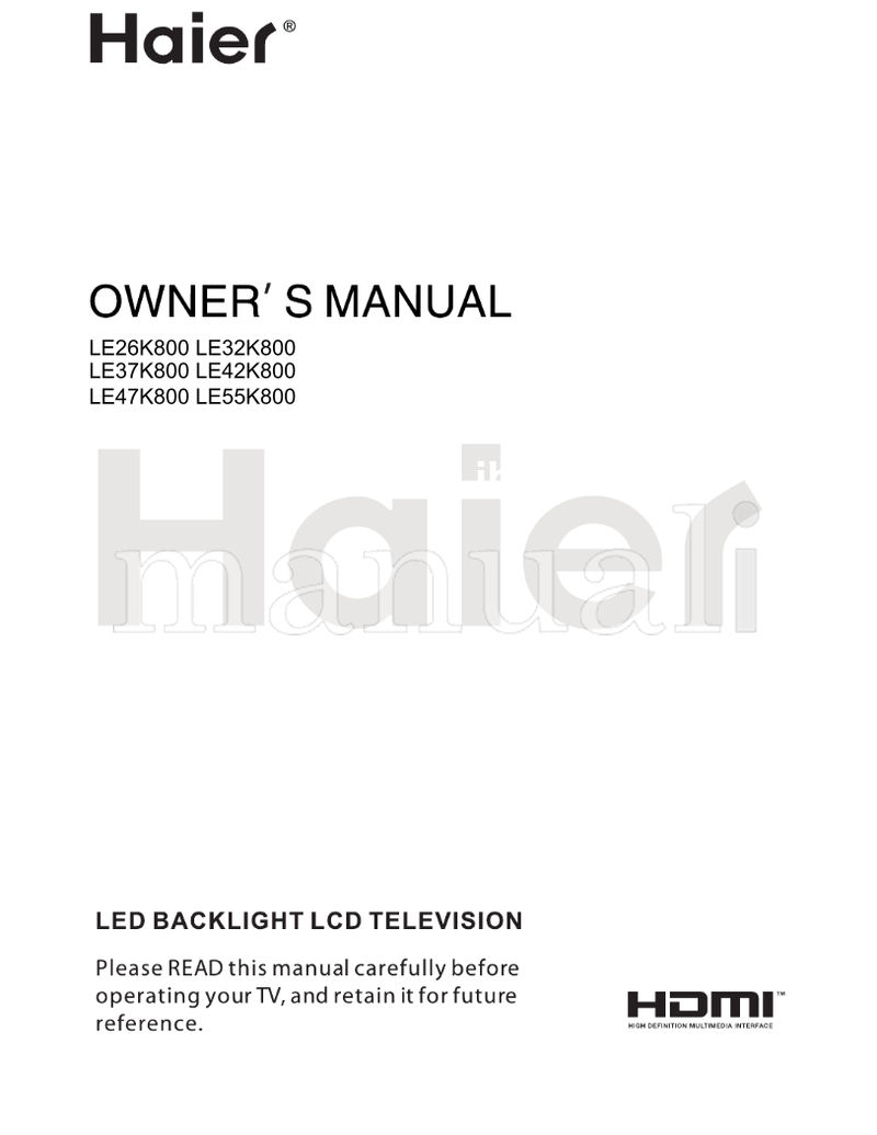 Haier LE26K800 (19 pages) TV Operating Manual